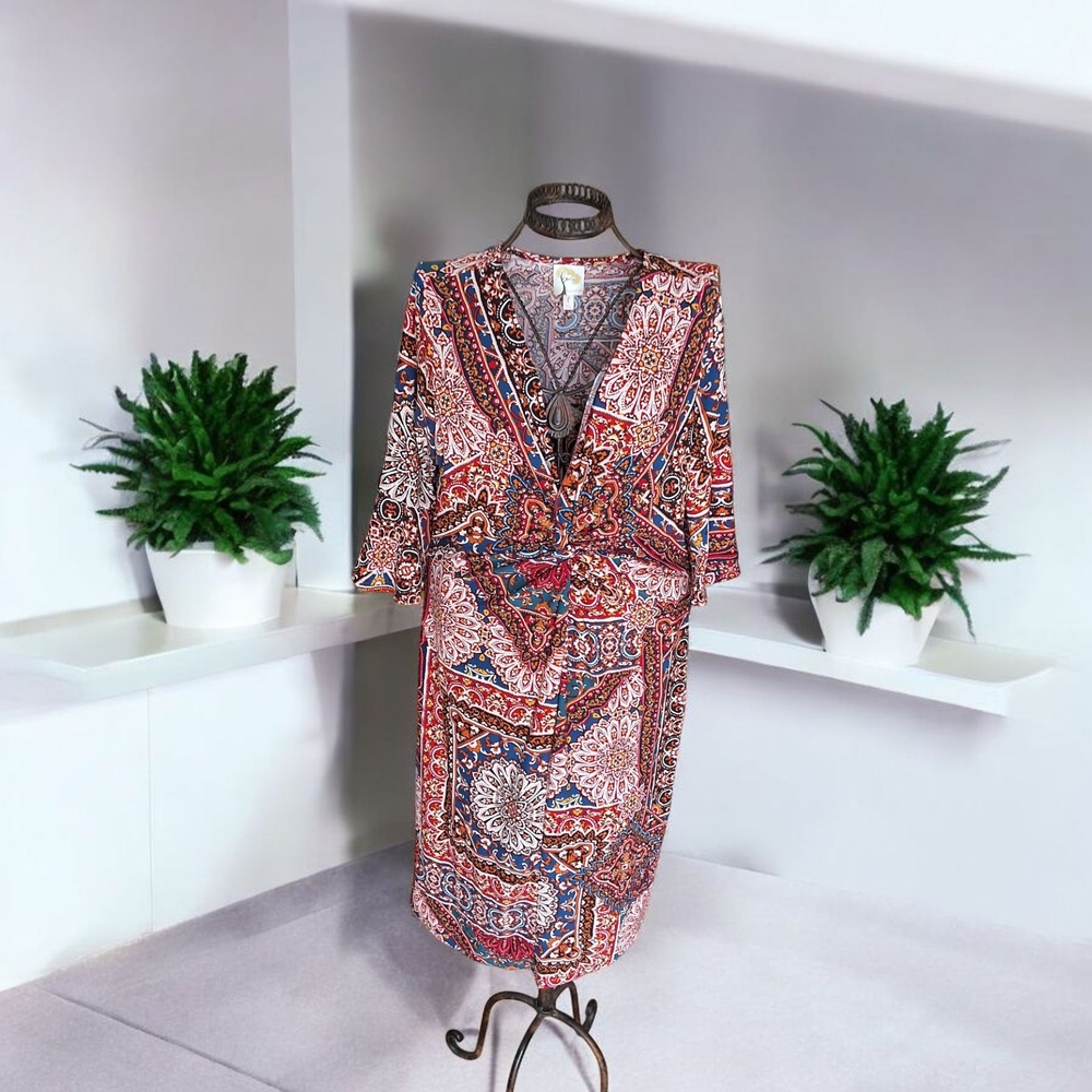 Bohemian V-Neck Multicolor Dress